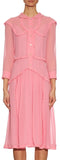Ruffle-Trim Georgette Dress, Pink - DESIGNER INSPIRED FASHIONS