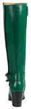 Embroidered Leather Boots in Green - DESIGNER INSPIRED FASHIONS