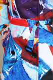 Abstract Print Trench Coat in Multicolor - DESIGNER INSPIRED FASHIONS