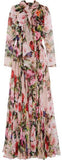 Long Floral Print Embellished Dress - DESIGNER INSPIRED FASHIONS