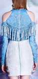 'Stella Symphony' Tassel Top in Blue - DESIGNER INSPIRED FASHIONS