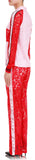 Lace Color-Block Zip Shirt and Pant Set