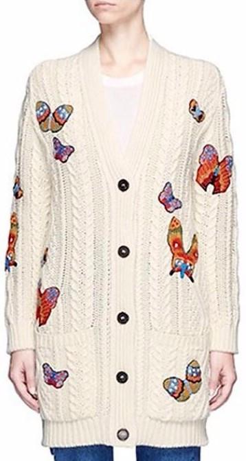 Butterfly Patches Cable Knit Cardigan - DESIGNER INSPIRED FASHIONS