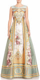 A-Line Embroidered Long Evening Dress - DESIGNER INSPIRED FASHIONS