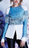 'Stella Symphony' Tassel Top in Blue - DESIGNER INSPIRED FASHIONS