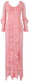 Pink Ruffle Mesh Gown