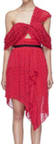 Asymmetric Plumetis Dress