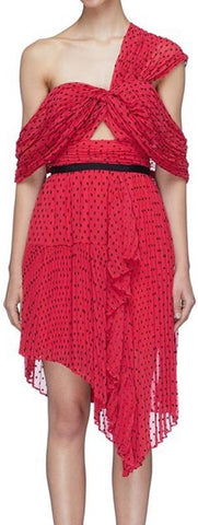 Asymmetric Plumetis Dress