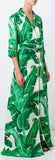 Banana Leaf Print Long Robe Dress - DESIGNER INSPIRED FASHIONS
