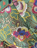 Floral Macrame Embroidered Mini Dress