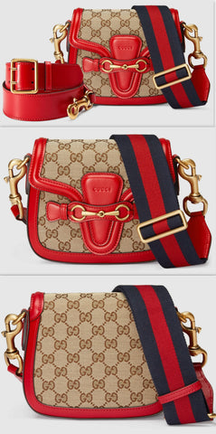Lady Web GG Canvas Shoulder Bag - Red - DESIGNER INSPIRED FASHIONS