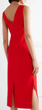 'Christy' Button-Detailed Piqué Midi Dress