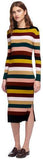 Multi Stripe Rib Knit Dress - DESIGNER INSPIRED FASHIONS
