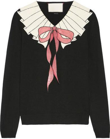 'Trompe L'oeil' Sequin Knit Sweater - DESIGNER INSPIRED FASHIONS