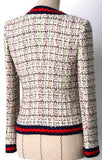Contrast-Trim Tweed Jacket