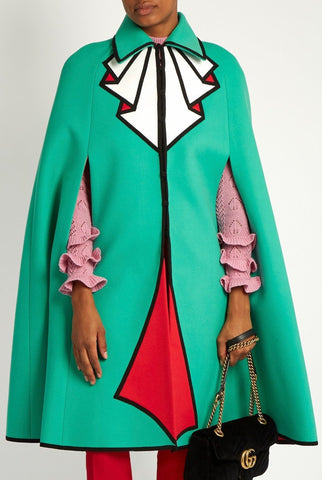 'Trompe l'oeil' Wool Cape - DESIGNER INSPIRED FASHIONS