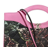 31 Large Shopping Bag in Calfskin and Cotton with Gold Tone Hardware