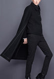 Black Wool Cape Jacket - DESIGNER INSPIRED FASHIONS