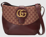 'Arli' GG Medium Shoulder Bag, Beige/Bordeaux