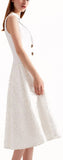 Floral-Embroidered White A-Line Vest-Dress