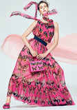 Butterfly Print Chiffon Top and Skirt Set