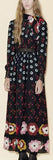 Black Flowers Border Dress - DESIGNER INSPIRED FASHIONS
