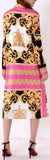 Baroque Print Midi Shirt-Dress
