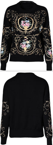 Embroidered Knit Sweater