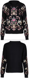 Floral-Embroidered Knit Sweater