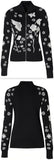 Floral-Embroidered Zip Jacket