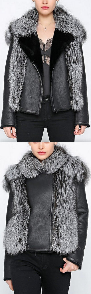 Fox Fur Leather Jacket