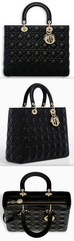 Large Lady Dior Bag, Black