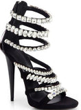 Rhinestone-Detailed Suede Sandals - DESIGNER INSPIRED FASHIONS
