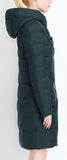 Asymmetric Zip Puffer Down Coat in Dark Green - DESIGNER INSPIRED FASHIONS