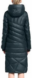 Belted Fur Pom Pom Puffer Down Coat in Dark Green - DESIGNER INSPIRED FASHIONS