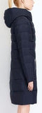 Asymmetric Zip Puffer Down Coat in Deep Blue - DESIGNER INSPIRED FASHIONS