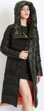 Hooded Thick Puffer Down Coat in Dark Army Green - DESIGNER INSPIRED FASHIONS