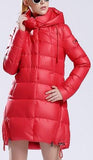 Hooded Short Thick Down Puffer Coat in Red - DESIGNER INSPIRED FASHIONS