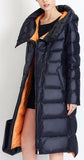Hooded Thick Puffer Down Coat in Dark Blue - DESIGNER INSPIRED FASHIONS