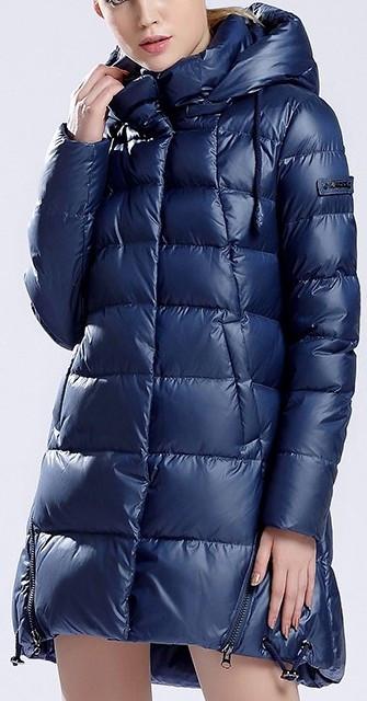 Hooded Short Thick Down Puffer Coat in Blue - DESIGNER INSPIRED FASHIONS