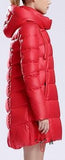 Hooded Short Thick Down Puffer Coat in Red - DESIGNER INSPIRED FASHIONS
