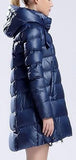 Hooded Short Thick Down Puffer Coat in Blue - DESIGNER INSPIRED FASHIONS