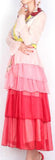 Embroidered Sequined Layered Long Silk Dress - DESIGNER INSPIRED FASHIONS