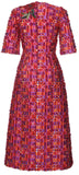Geometric Fil-Coupe Short Sleeve Sheath Dress - DESIGNER INSPIRED FASHIONS