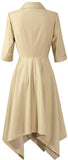 Asymmetrical Half-Sleeve Midi Dress
