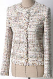 Fringed Multi Colored Pearl-Embellished Jacket