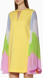 Rainbow Pleated Sleeve Dress