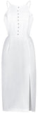 Silver Ball Button-Embellished Sleeveless Midi Dress, Black or White