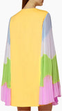 Rainbow Pleated Sleeve Dress