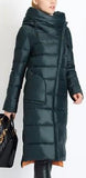 Hooded Thick Puffer Down Coat in Green - DESIGNER INSPIRED FASHIONS